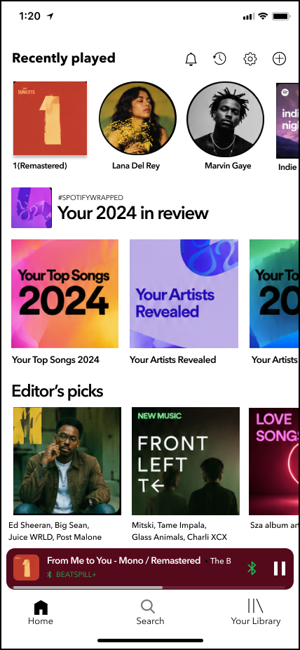 The same home screen in light mode